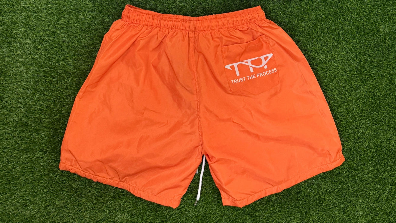 Orange Nylon TTP Logo Shorts