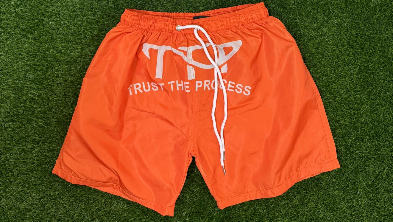 Orange Nylon TTP Logo Shorts