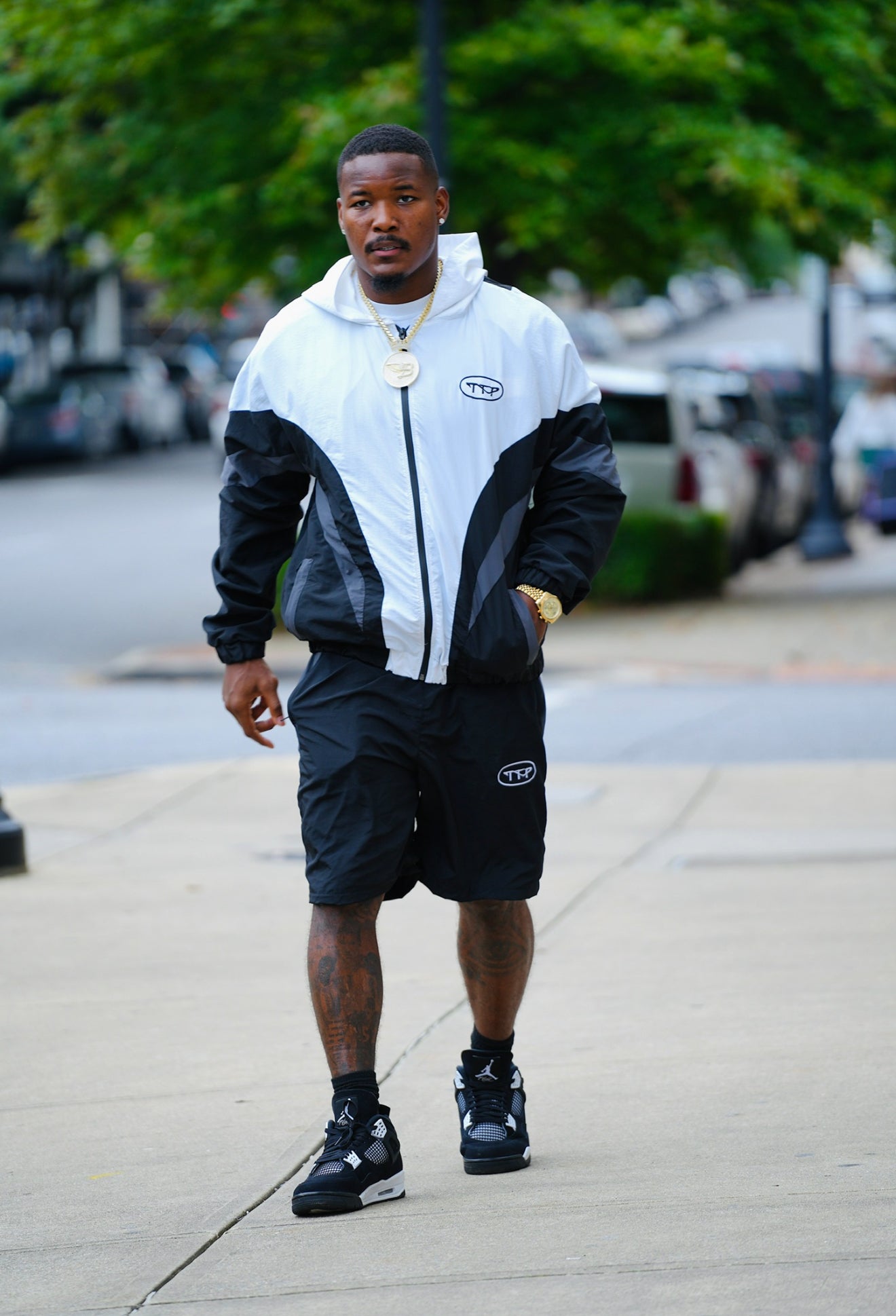 Black and Silver Track Suit