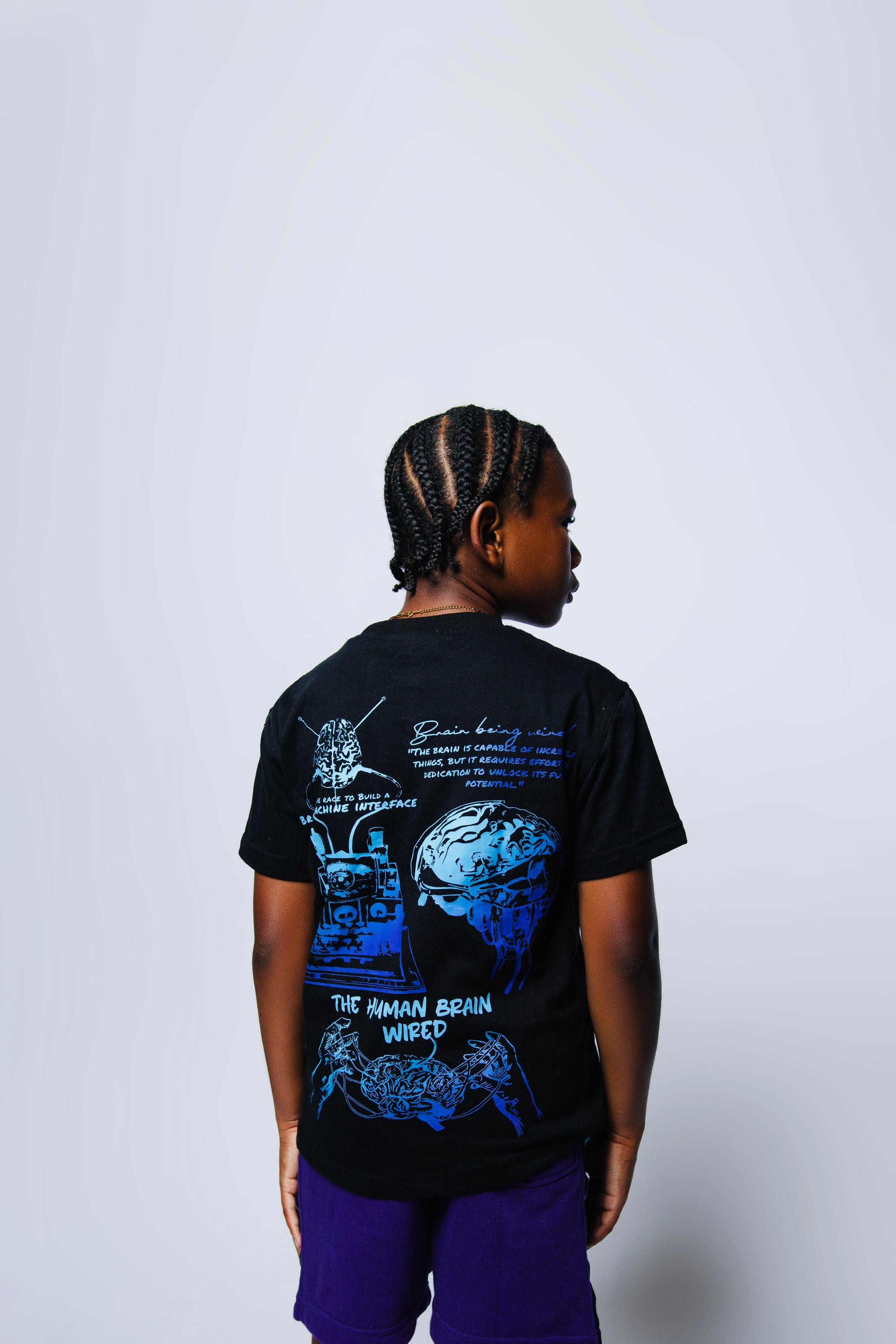 Black, Purple, and Aqua Blue - Wired, Move, Think Different Shirt | 100% Cotton