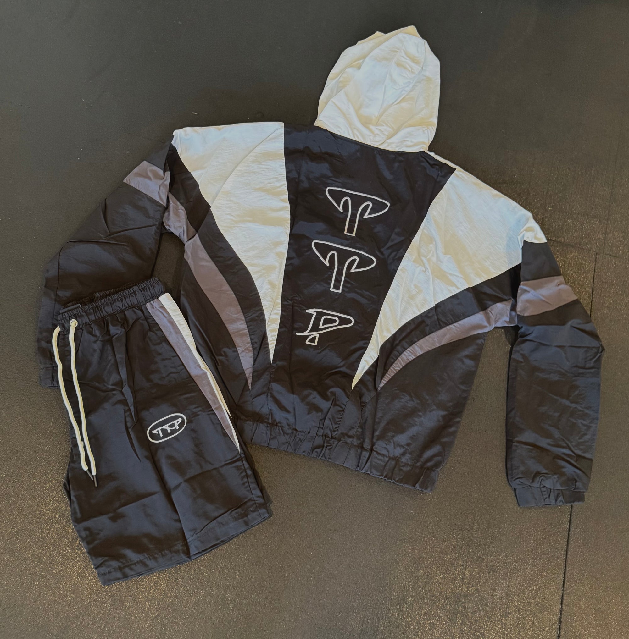 Black and Silver Track Suit