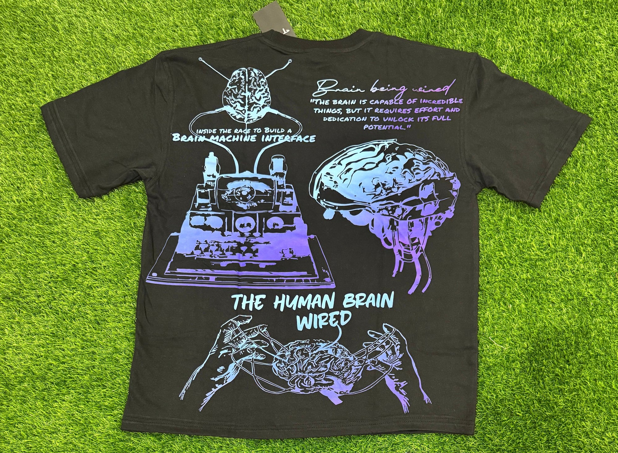 Black, Purple, and Aqua Blue - Wired, Move, Think Different Shirt | 100% Cotton