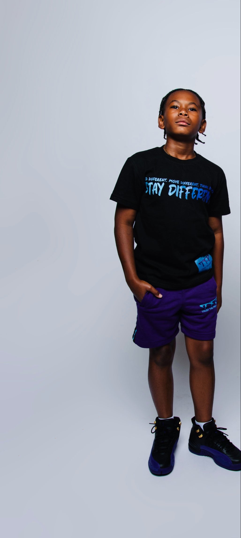 Black, Purple, and Aqua Blue - Wired, Move, Think Different Shirt | 100% Cotton