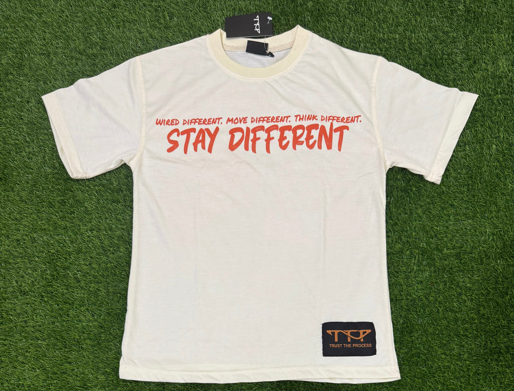 Cream & Orange - Wired, Move, Think Different | 100% Cotton Shirt