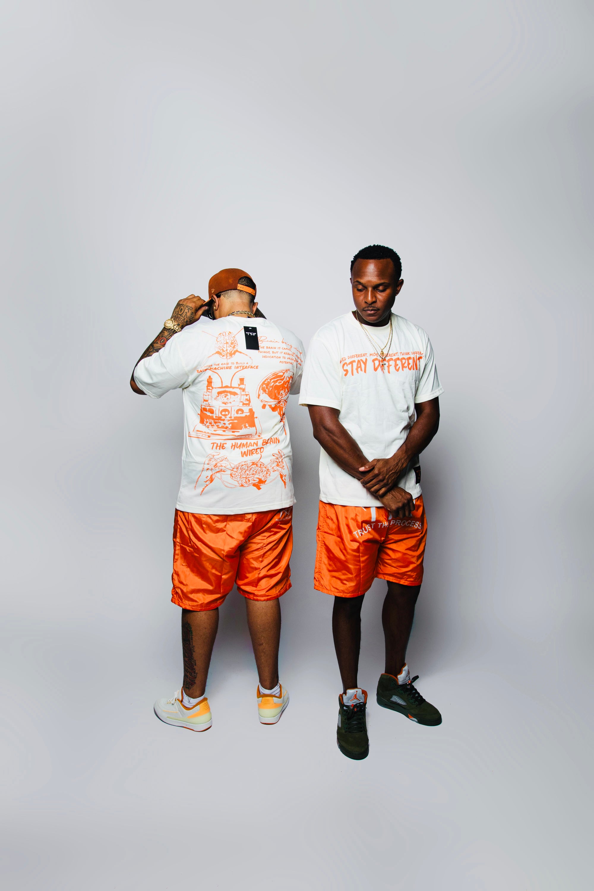 Cream & Orange - Wired, Move, Think Different | 100% Cotton Shirt