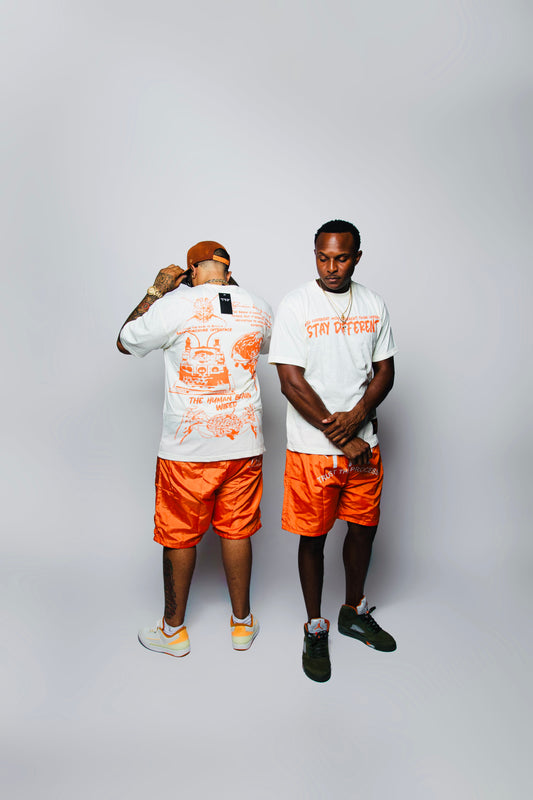 Cream & Orange - Wired, Move, Think Different | 100% Cotton Shirt