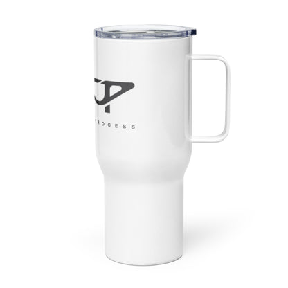 Travel mug with a handle